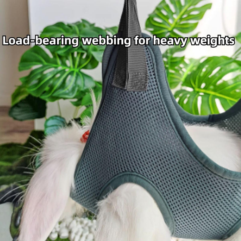 Rabbit Grooming Hammock with Safety Belt for Nail Clipping, Grooming, Bunny Bathing Bag for Nail Trimming, Cat Claw Care Bag, Small Animal Grooming Harness (Grey,X-Small) Grey X-Small - PawsPlanet Australia