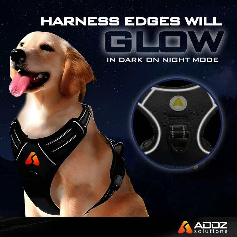 No Pull Dog Harness, Reflective, Sizes for Puppies and Large Dogs (Black, Medium) Black - PawsPlanet Australia