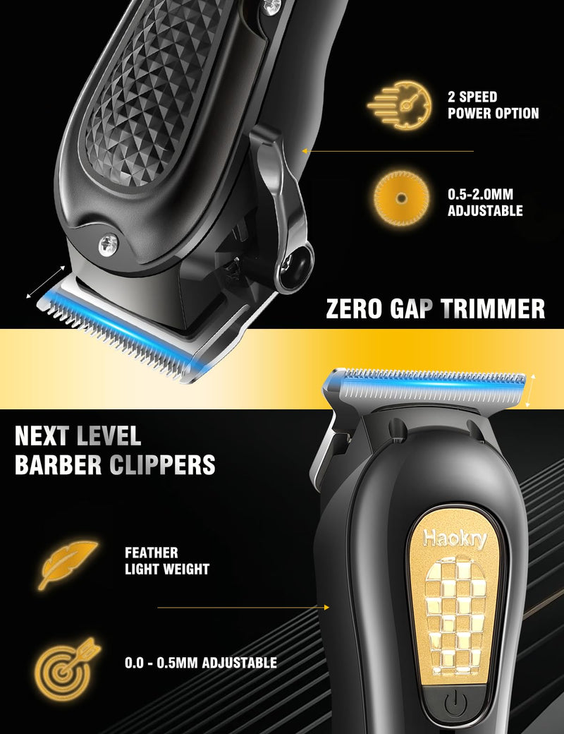 Hair Clippers & Trimmer for Men,Professional Barber Clippers and Trimmers Set,Mens Cordless Hair Clipper for Barbers Haircut Kit,Beard Trimmer,Rechargeable Electric Shaver - PawsPlanet Australia