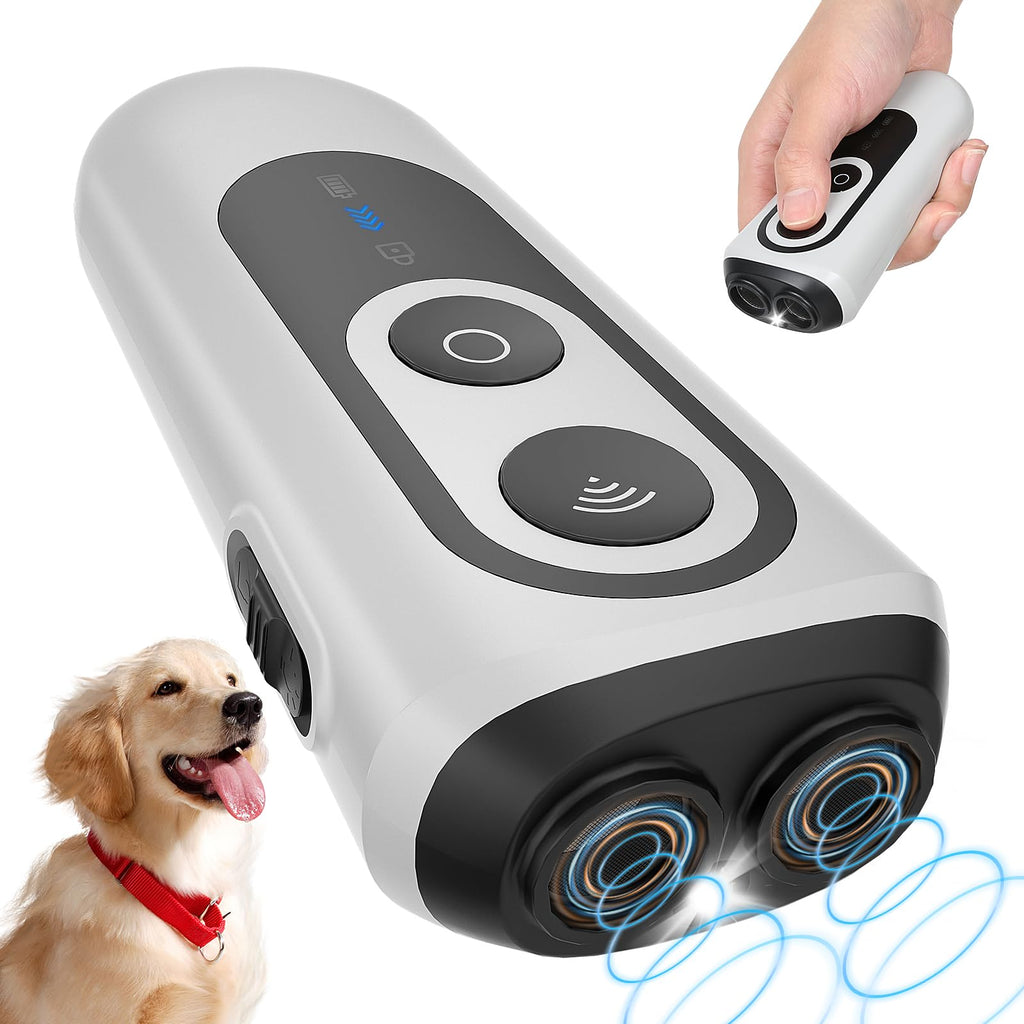 Dog Bark Deterrent Devices, Anti Barking Device for Dogs Indoor Outdoor, Rechargeable Ultrasonic Dog Bark Control Devices 50FT with Flashlight, Portable Dog Barking Silencer Dog Training