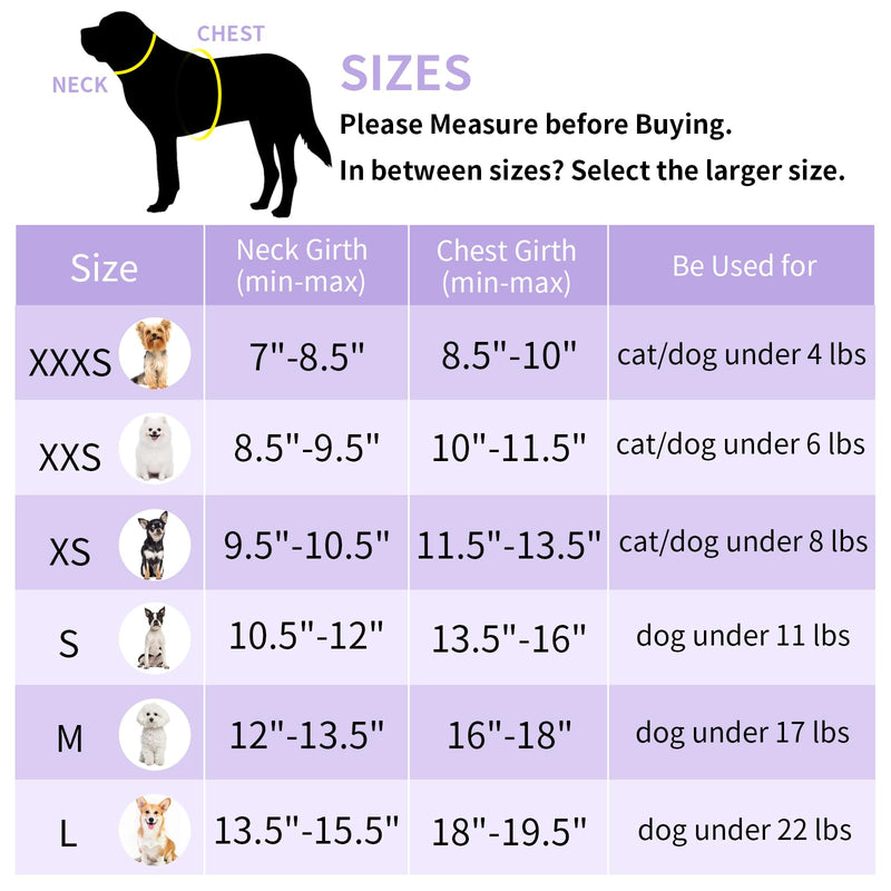 AIITLE Durable Dog Harness and Leash Set for Walking, Step in Puppy Harness, Spring Soft Breathable Pet Supplies, Reflective Bands, for Extra Small Dogs and House Cats Purple XXXS XXXS(Chest: 8.5 - 10") - PawsPlanet Australia