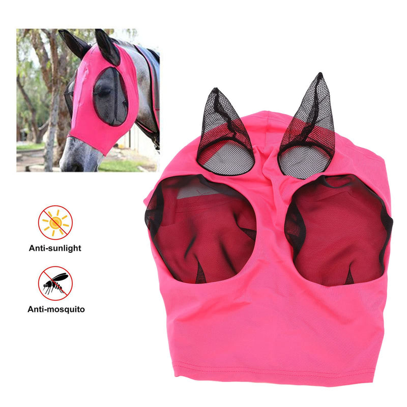 Horse Face Mask Horse Fly MaskHorse Mesh Mask, Knitted Fabric ComHorse Face Maskfortable Effective Horse Fly Mask for Horse Face ProtectionMasks () Pink - PawsPlanet Australia