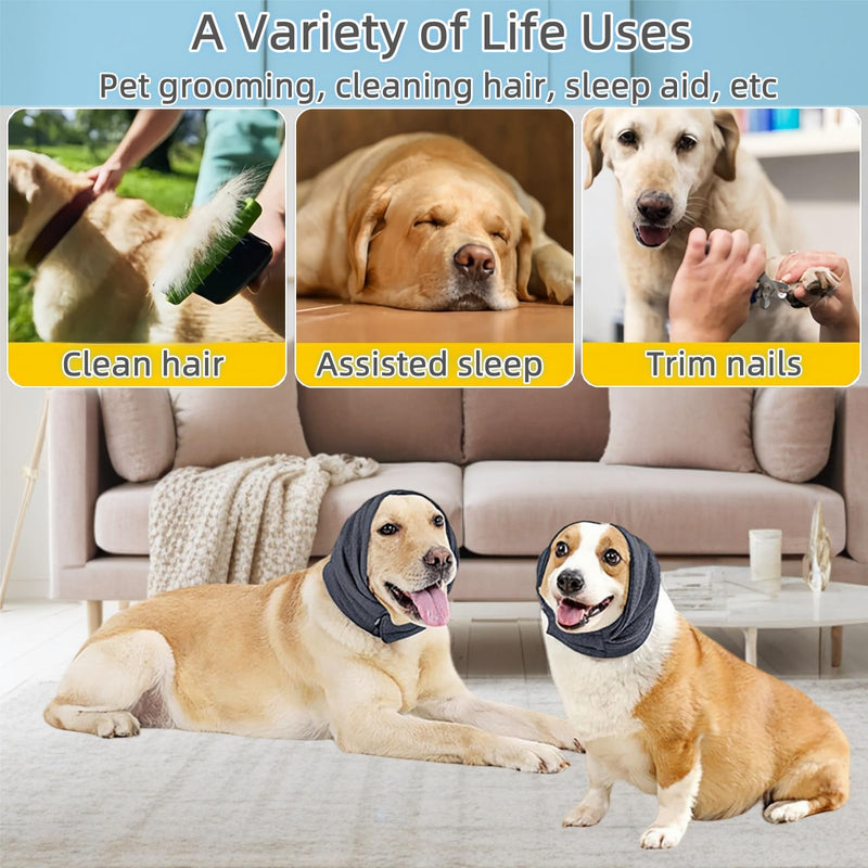 Dog Snood Ear Protectors Calming Hood for Dogs Ear Protection Anxiety Relief and Calming Noise Reducing Adjustable Muffs Dog Neck and Ear Warmer (S) S