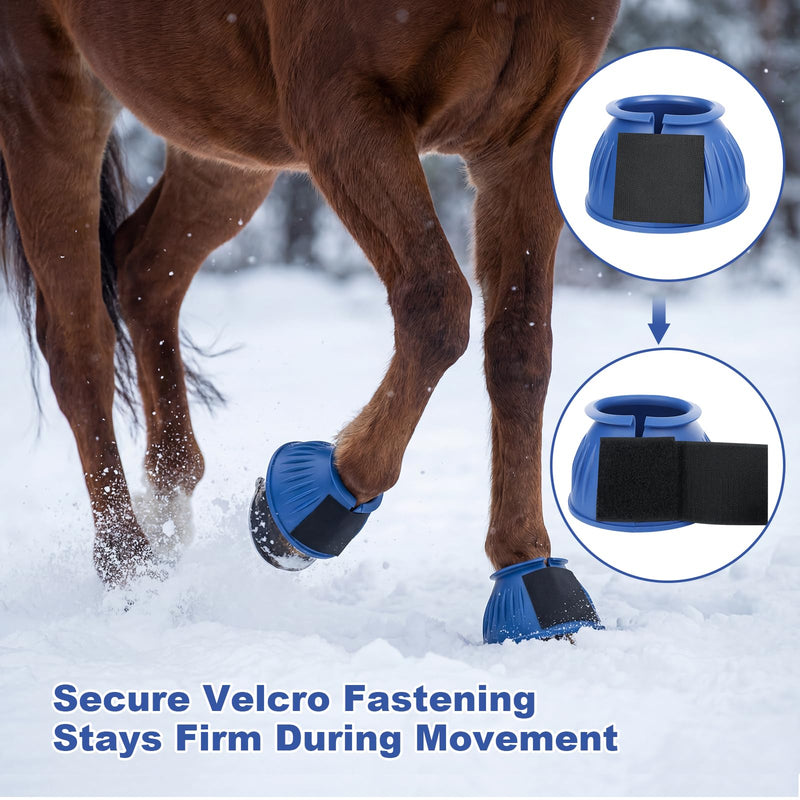 Bell Boots for Horses, Protect Against Hoof Impact Trauma, Rubber Bell Boots for Horses, Made of Rubber,1 Pair Blue