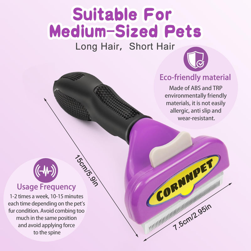 Pet Grooming Brush for Dogs and Cats, Effectively Reduces Shedding by Up to 95%, Self-Cleaning, Long or Short Hair Remover for Medium Dogs & Cats(Large) Large - PawsPlanet Australia