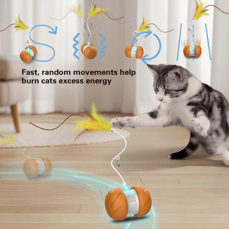 Cat Toys for Bored Indoor Adult Cats,Interactive Flying Feather Teaser,Automatic Moving Robot Cat Toy,Touch Activated Kitten Toy,Rechargeable Cat Enrichment Exercise Toys - PawsPlanet Australia
