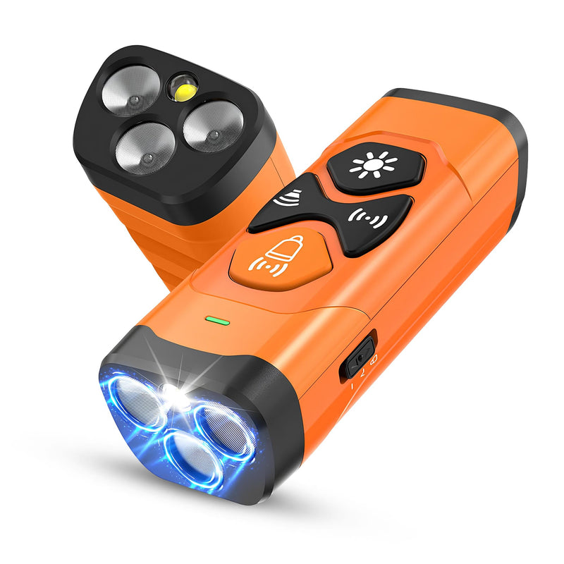 Ultrasonic Dog Bark Deterrent Device – Anti Barking Control with 3 Emitters, 4 Modes, USB-C Rechargeable, LED Flashlight – Humane No Bark Device for Training Indoor & Outdoor