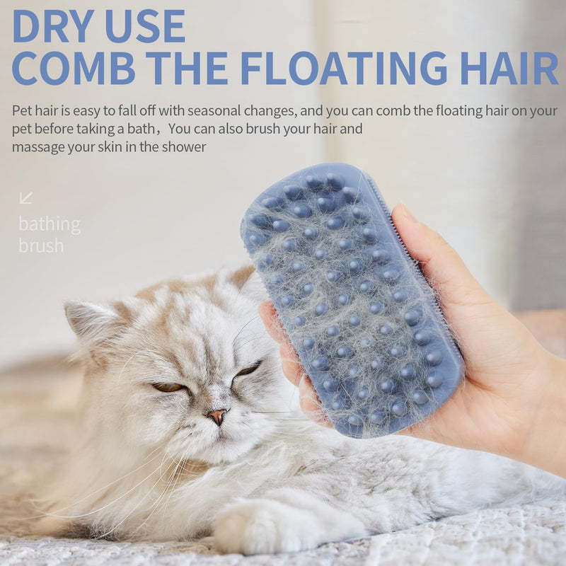 Dog Grooming Brush Pet Shampoo Bath Rubber Bristles Soothing Massage Curry Comb for Doggy Long & Short Hair Dog Scrubber Professional Quality Dog Wash Brush - PawsPlanet Australia