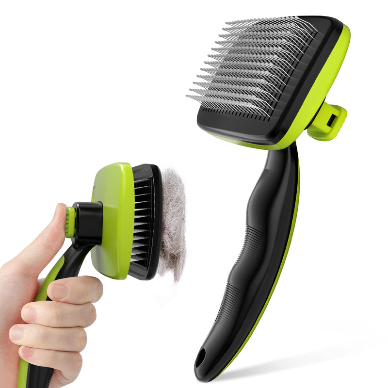 Pecute Pet Grooming Tool Bundle: Pet Grooming Gloves + Self-Cleaning Pet Brush - PawsPlanet Australia