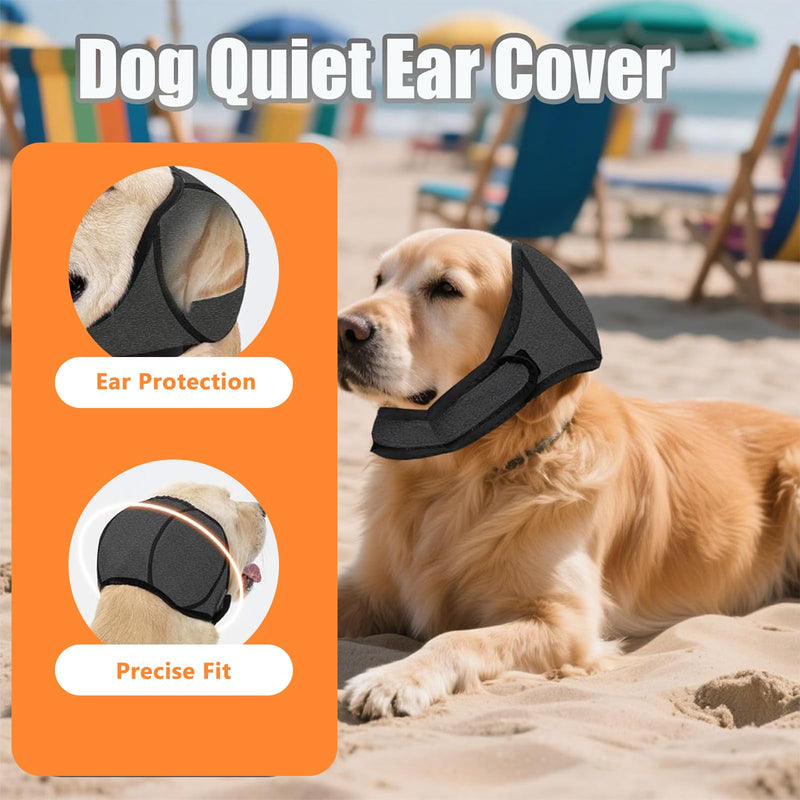 Dog Snood Swim Ear Protectors, Adjustable Dog Ear Muffs Noise Protection, Quiet Ears for Dogs for Noise Canceling, Anxiety Relief, Swimming,Grooming(Gray, S)