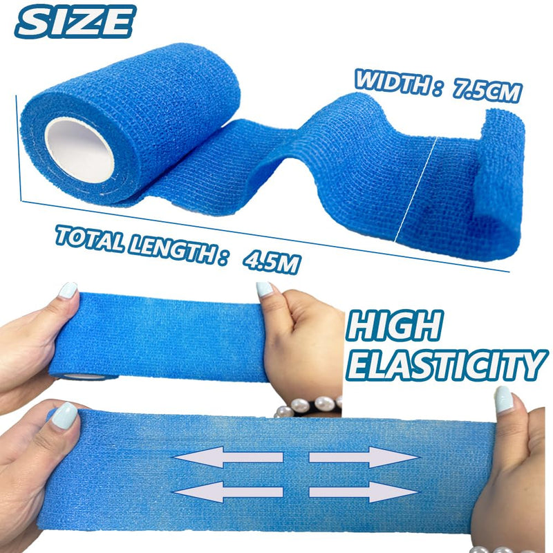 15 Pack 3 Inch x 5 Yards Self Adhesive Bandage Wrap, Non-Woven Bandage,Vet Wrap Breathable Elastic Self-Adherent Tape for Stretch Athletic, Sports, Wrist, Ankle (Mix) 3IN Mix - PawsPlanet Australia