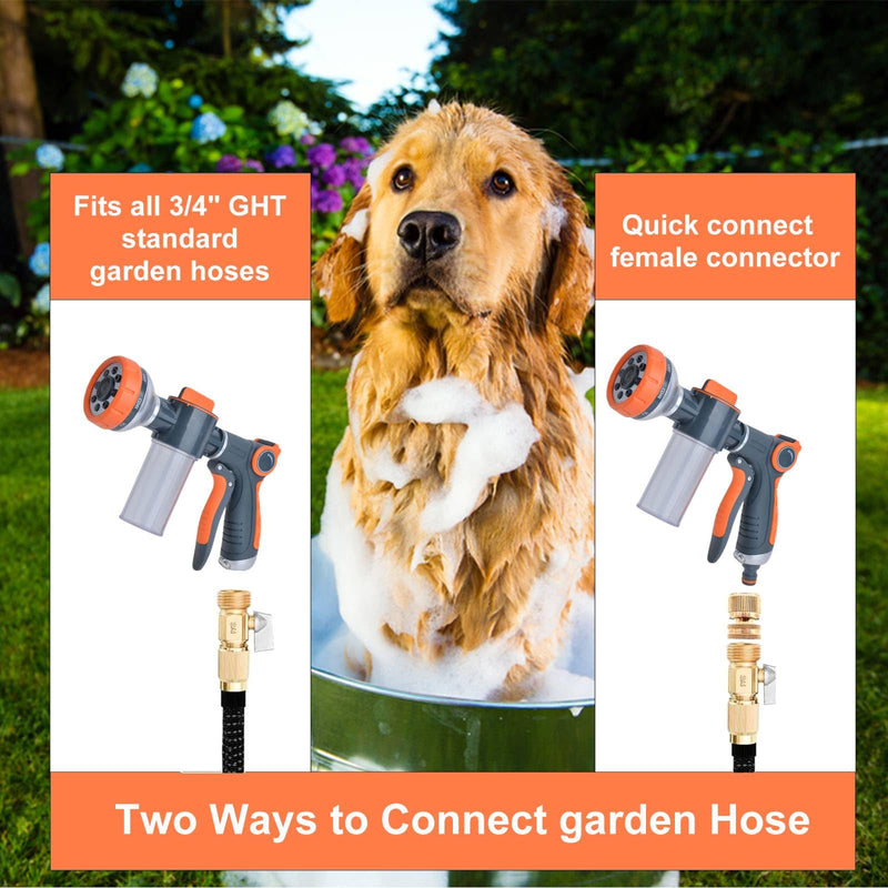 Dog Washing Hose Attachment, 8-in-1 Sprayer Hose Nozzle with Soap Dispenser for Dog Showering, Watering Flowers, Car Washing (Nozzle Only) Nozzle Only - PawsPlanet Australia