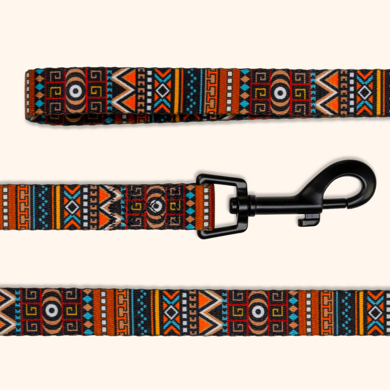 CollarDirect Aztec Dog Leash Nylon Tribal Pattern Cat Pet Leashes for Small Medium Large Dogs Puppy Lead 5 FT Long for Walking (Aztec Sunset, L, New) Aztec Sunset (New) - PawsPlanet Australia