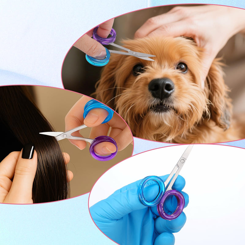 24 Pcs Silicone Scissors Finger Rings Soft Silicone Scissors for Pet Grooming Scissor Accessories for Animal Hair Cutting Thumb Inserts Finger Protector Ring for Professional Barber - PawsPlanet Australia