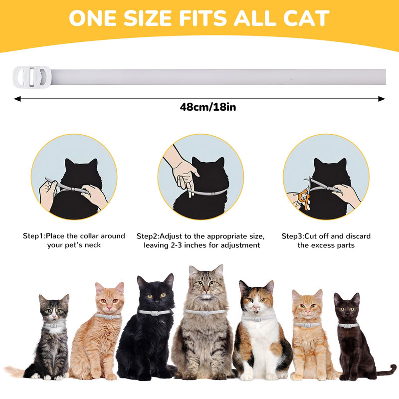 4 Pack Natural Flea Collar for Cats,Cat Flea and Tick Treatment,32 Months Protection Flea and Tick Prevention for Cats,Waterproof Cat Flea Collar,Adjustable Cat Flea and Tick for Kittens & Adult Cat