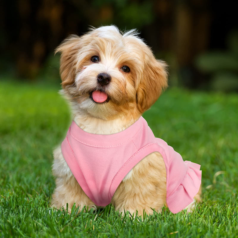 6 Pieces Dog Dresses Shirt Skirt Sleeveless Dress Breathable Pet Shirts with Ruffles Puppy Sundress Outfits for Dogs and Cats (M Size) M Size - PawsPlanet Australia