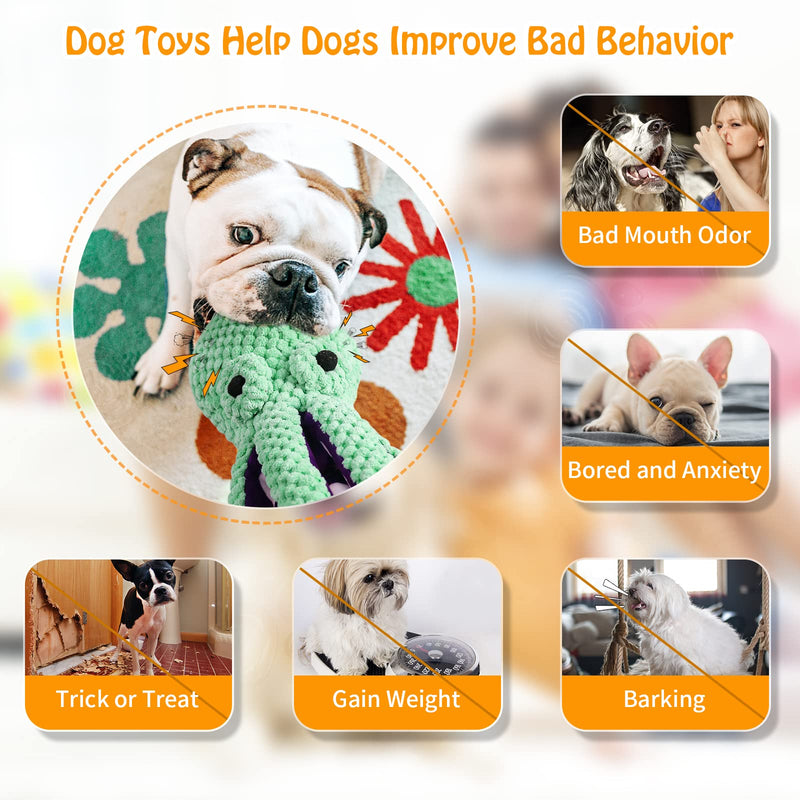 Squeaky Dog Toys for Large Dogs: Plush Dog Toys with Soft Fabric - Pet Toys for Small, Medium, and Large Dogs - Puppy Toys to Keep Them Busy Green - PawsPlanet Australia