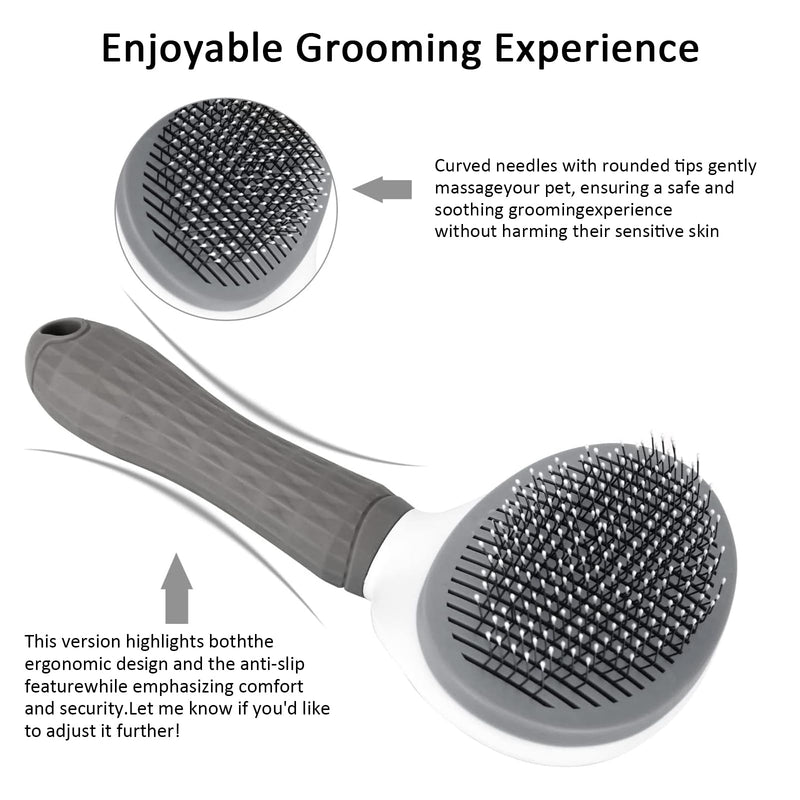 Self Cleaning Slicker Brush for Dogs & Cats Effortlessly Removes Loose Fur & Tangles - PawsPlanet Australia