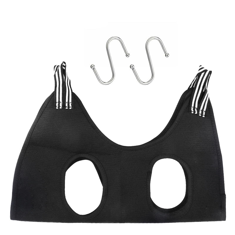 Pet Grooming Hammock Dog Cat Grooming Harness for Small Medium Dogs Cats Nail Cutting Trimming Bathing Claw Care Ears Care Washing Breathable Mesh Sling Helper with Reinforced Hooks (Black) - PawsPlanet Australia