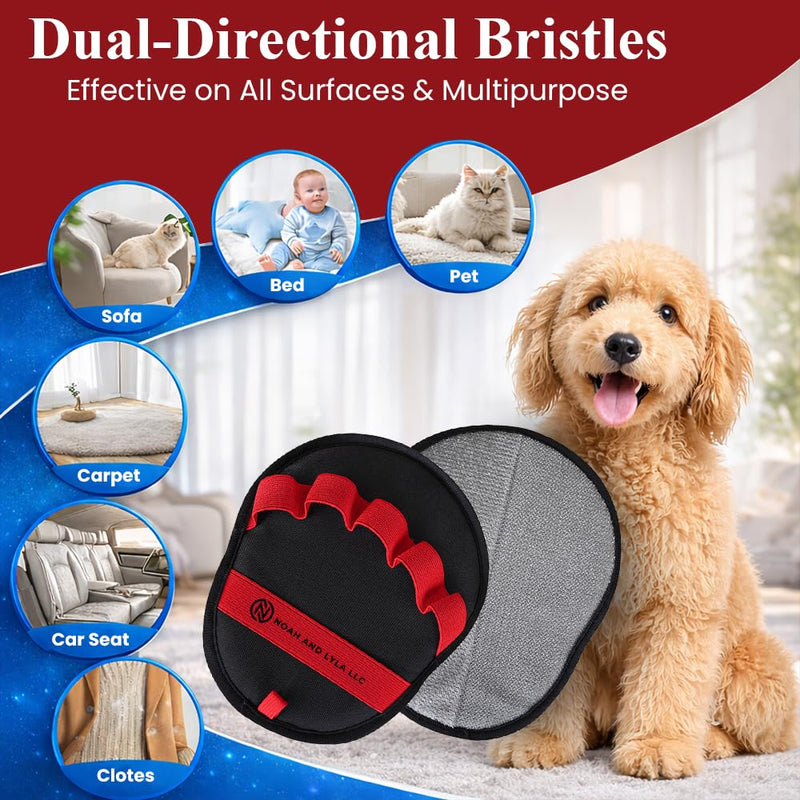 Pet Hair Removal Glove for Cats & Dogs, Upgraded Five-Finger Electrostatic Pet Hair Remover Tool with 3 in 1 Lint Remover, Reusable Magic Brush Pet Hair Remover Glove for Couch, Carpet, - PawsPlanet Australia