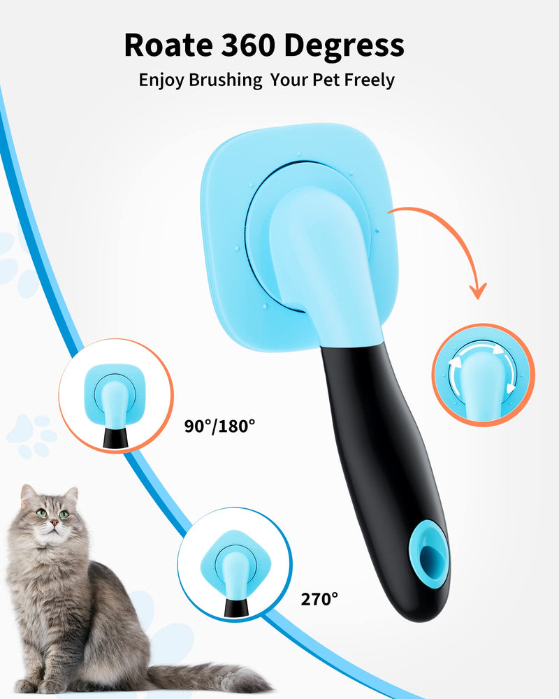 Glendan Dog & Cat Grooming Brush - Slicker Shedding Tool (Blue) Small Blue - PawsPlanet Australia