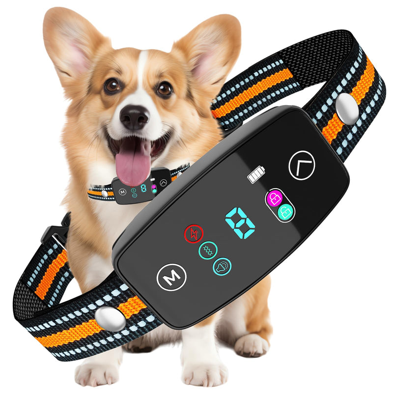 Dog Bark Collar for Large Medium Small Dogs, Rechargeable Anti Barking Training Collar with Smart Lock, Safe Bark Collars for Dogs, Automatic Stop Bark Adjustable Beep Vibration Modes, 8 Sensitivity