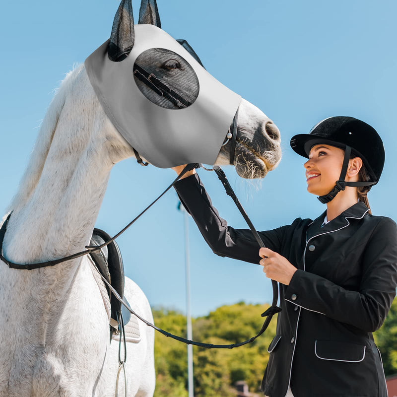 Frienda 4 Pcs Horse Fly Masks with Ears Head Fly Masks for Horses Smooth Elastic UV Protection Cover from Summer Insect Pests(Medium,Black, Gray, Blue, Mint Green) Medium Black, Gray, Blue, Mint Green - PawsPlanet Australia