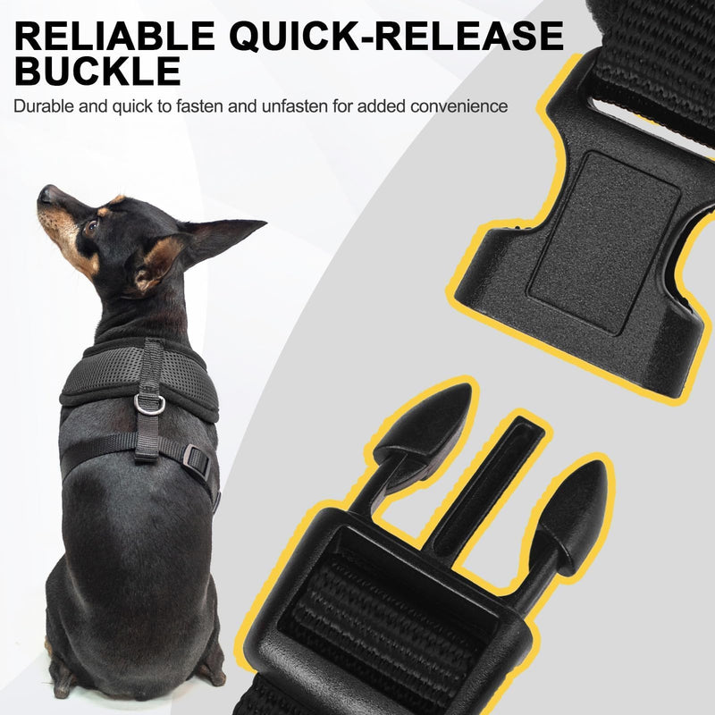 BINGPET Small Dog Harness - Breathable Mesh Puppy Cat Harnesses - No Pull Adjustable Dog Harness Dog Vest Harness for Small and Medium Dogs Black - PawsPlanet Australia