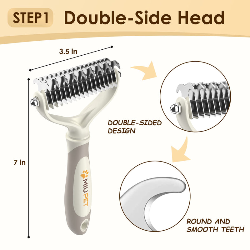 Professional Deshedding Dog Brush Grooming Kits, for Long-Haired Dogs and Cats - Dog Deshedding Brush and Slicker Brush Set 3 in 1 Gift Box for Long Hair Pets like Golden Retriever Professional Grooming Set