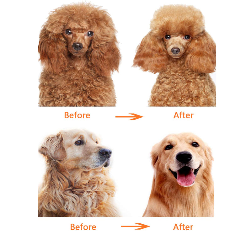 Dog or Cat Comb Grooming with Short and Long Teeth Dematting Knots Tangles Remover Combs Detangler Tool Suitable for Dogs Cats Poodle HorseStainless Steel Pin (Yellow) Yellow - PawsPlanet Australia