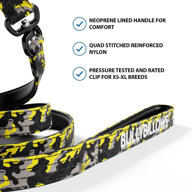 BullyBillows Anti-Tangle Swivel Combat Dog Lead | Padded Handle For Easier Walks | Anti Tangle & Pressure Tested Dog Lead | Suitable For All Dog Breeds - Black - PawsPlanet Australia