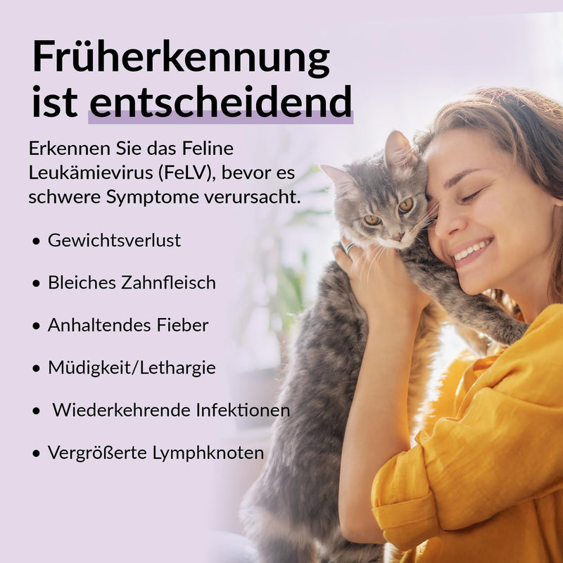 getTested Feline Leukemia Virus (FeLV) Test for Cats, Home Test Kit, Rapid Antigen Test for Kittens and Cats, Simple Blood Test, Fast, Reliable Results in 10 Minutes