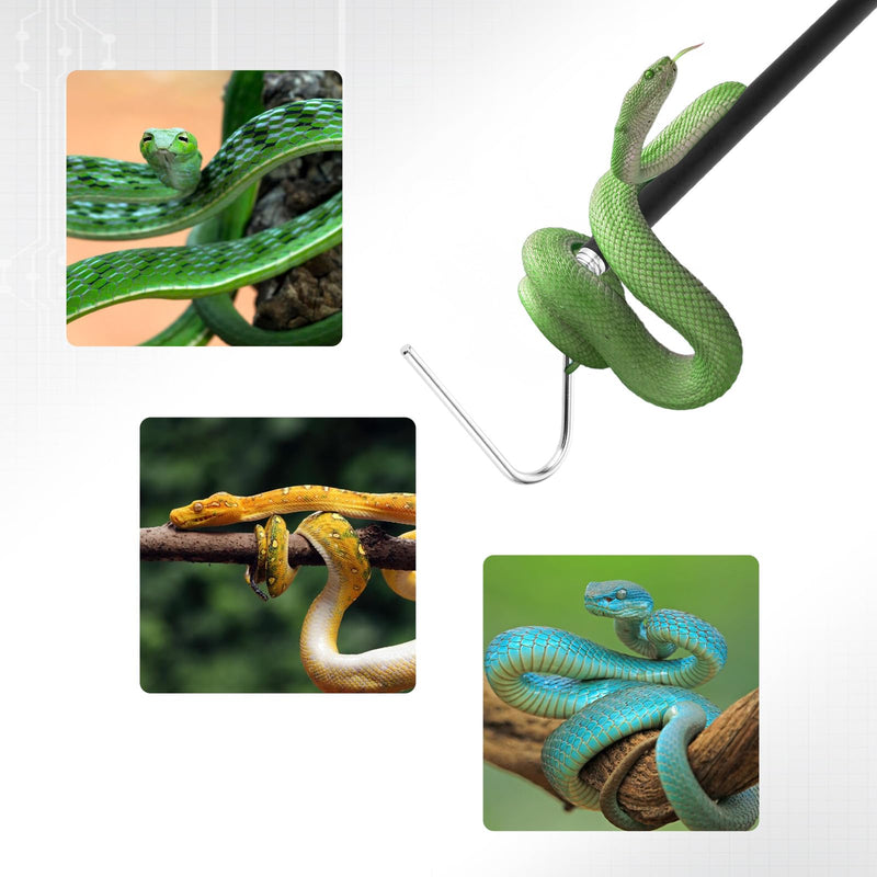 Grappling Hook, Snake Hook Stainless Steel Extensible, Snake Enclosure Snake Enclosure Accessories, Snake Rack Retractable Reptile Hook for Catching, Controlling or Moving Snakes, Material Tool - PawsPlanet Australia