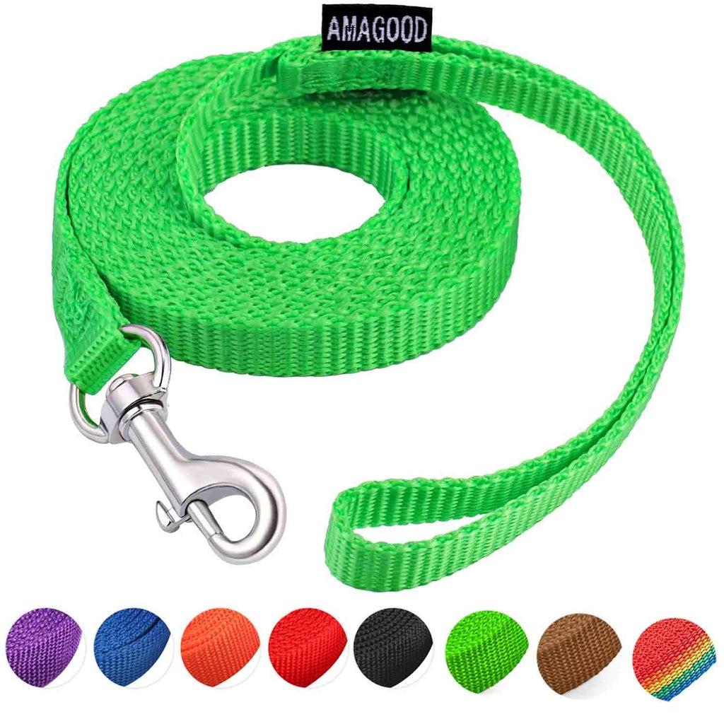 AMAGOOD 6 FT Cat Leash, Strong and Durable Traditional Style Leash with Easy to Use Collar Hook,Cat Lead Great for Cats (3/8 in x 6 ft(Pack of 1), Green) 3/8 in x 6 ft(Pack of 1)