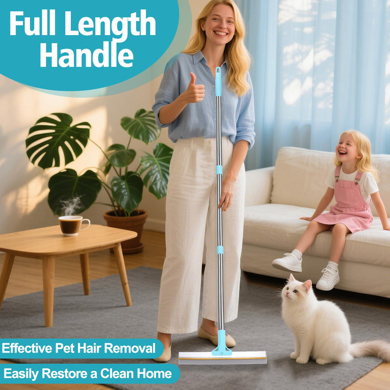 3 Pack Pet Hair Removal Tool, Double Cleaning Carpet Rake for Pet Hair Removal with Lint Remover Brush, 54” Adjustable Dog Cat Pet Hair Removal Broom for Carpets, Car Mat, Couch, Pet Bed, Rugs - PawsPlanet Australia
