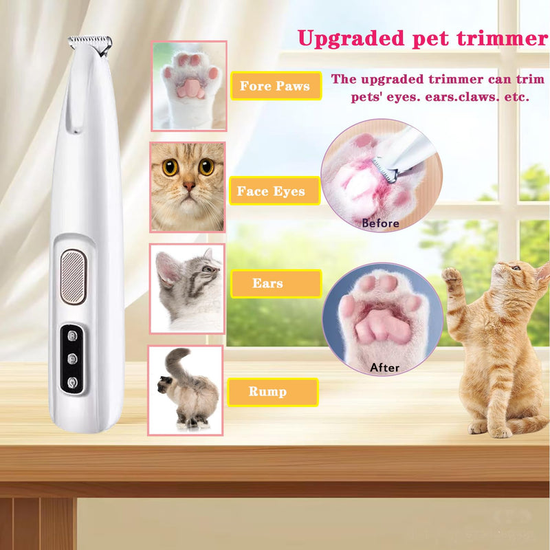 Belvedere Cat Trimmer, Dog Paw Trimmer with Low Noise Trimmers for Grooming, Hair Around Paws Eyes Ears Face Buttocks - PawsPlanet Australia