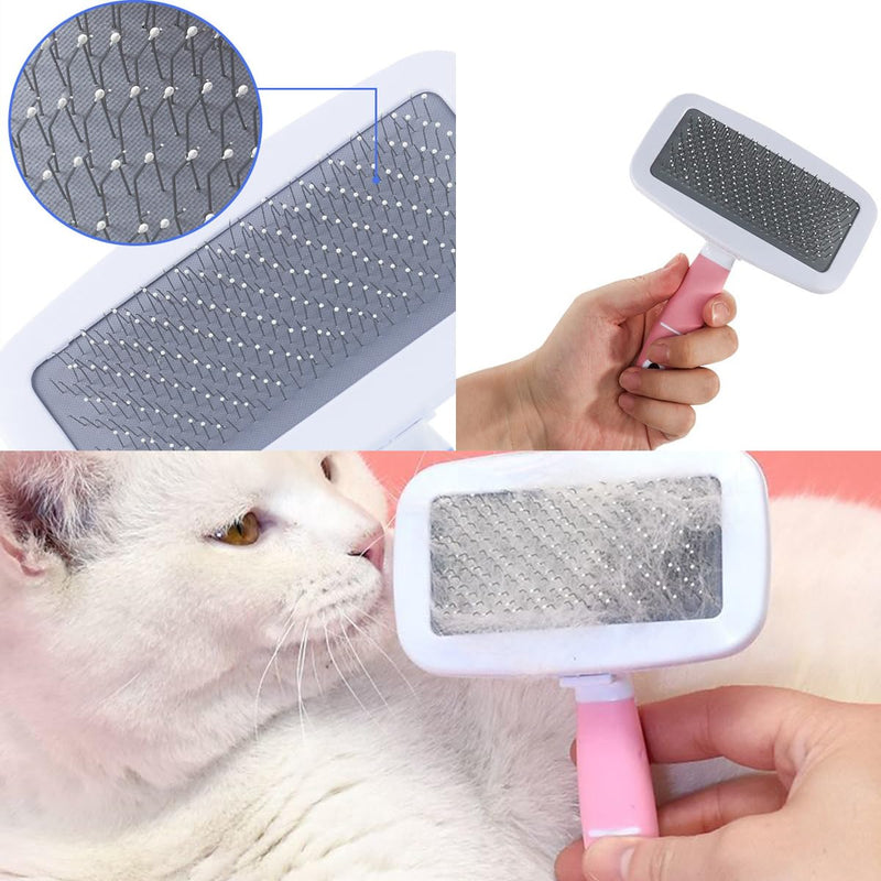 9PCS Small Animal Grooming Kit, Cleaning Brush Removes Loose Hair, Pet Bath Brush,Shampoo Brush, Nail Clipper, Flea Comb (9PCS-Pink) 9PCS-Pink - PawsPlanet Australia