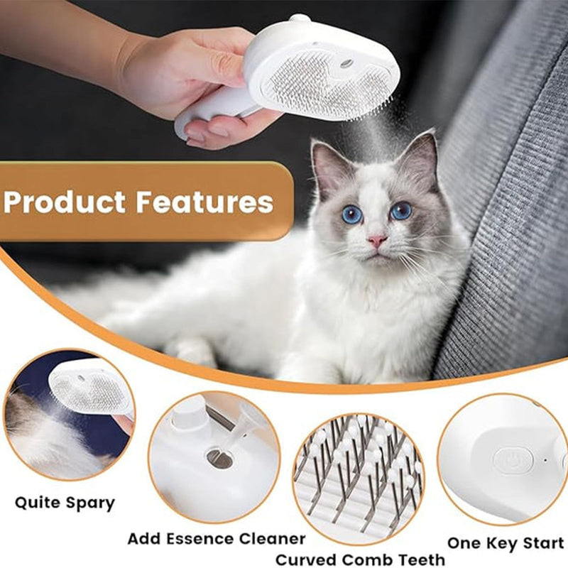 Plufura Essentials Dog Brush, Plufura Pet Brush, Skin Friendly Deshedding Grooming Tool for Dogs & Cats, Pet Hair Brush for Long & Short Hair, Reduces Shedding by 95% (White) White - PawsPlanet Australia