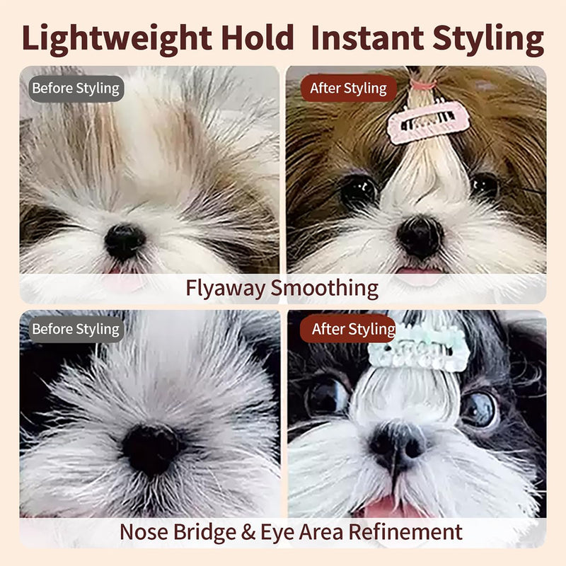 MANON ROSA Pet Styling Gel Facial Hair Care Kit - Hypoallergenic Grooming Set for Eyelashes & Nose Stray Hairs, Safe Formula for Yorkie Maltese Schnauzer Small Long-Haired Dogs Cats (2 Tubes) - PawsPlanet Australia