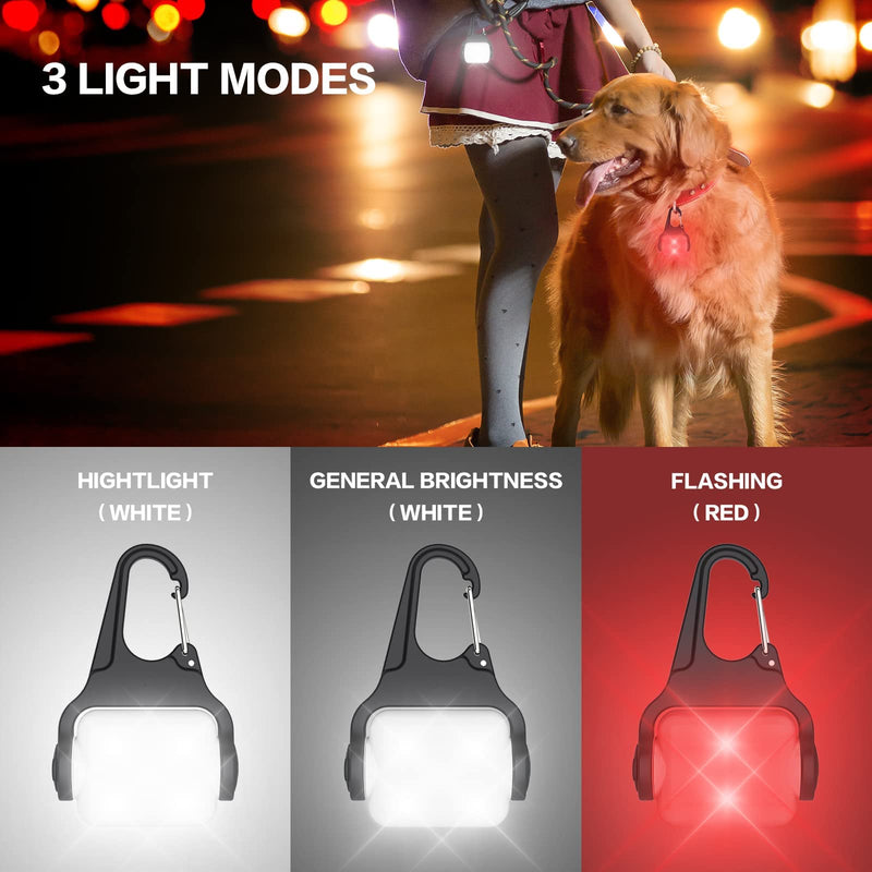 Dog Lights for Night Walking – 50LM Dog Collar Light, 3 Modes Rechargeable Dog Light, IP65 Waterproof Dog Walking Light, Dog Flashlight for Running, Camping, Climbing, Bike, 2 Pack - PawsPlanet Australia