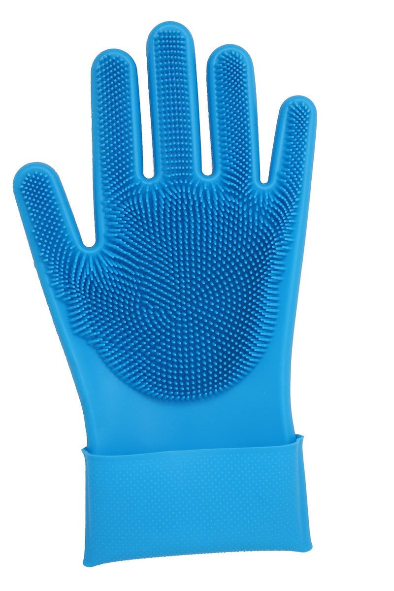 Pet Grooming Gloves - Hair Removal, Massage, and Bathing Shampoo Gloves in Blue - PawsPlanet Australia