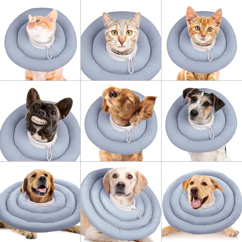 IDOMIK Dog Recovery Collar, Waterproof Soft Dog Cone After Surgery, Comfy Protective Elizabethan Collar Alternative for Dogs Cats, Adjustable Dog Neck Donut Collar Cone Anti-Licking Biting Wounds M Blue - PawsPlanet Australia