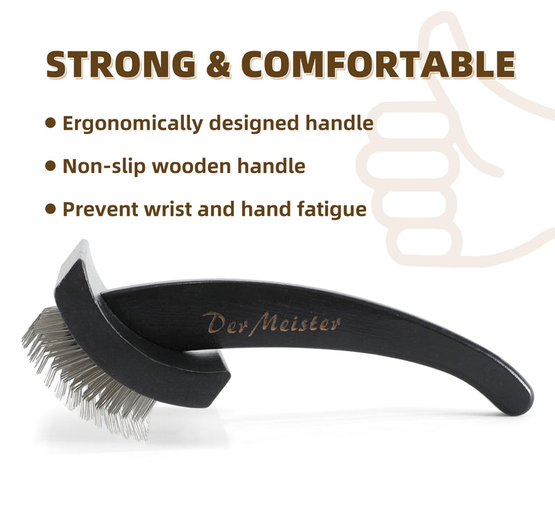 Wooden Dog Slicker Brush Cat Grooming Brush with Extra Long Pin for Long Haired Dogs Poodles Goldendoodles and Labradoodles Black L - PawsPlanet Australia