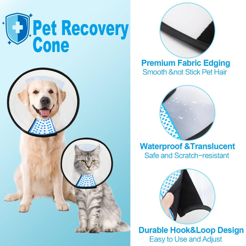 Supet Dog Cone Adjustable Pet Cone Recovery Collar Comfortable Pet Cone Collar Protective for After Surgery Anti-Bite Lick Wound Healing Safety Practical Plastic E-Collar for Dogs and Cats (White XXL) transparent