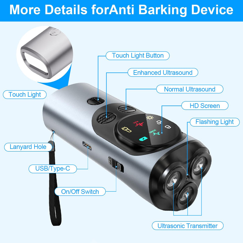 Dog Bark Deterrent Device, Anti Barking Device for Dogs, Ultrasonic Dog Bark Deterrent to Stop Barking 50 ft, Barks No More Dog Training Device, Barking Silencer for Dog Training - PawsPlanet Australia