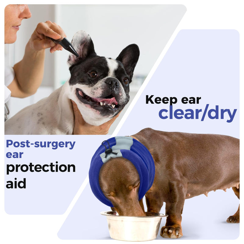 Dog Ear Protectors, Noise Protection for Dogs Ears Firework Protection Calming Hoodie Ear Muffs Calming Cap(Blue, M)