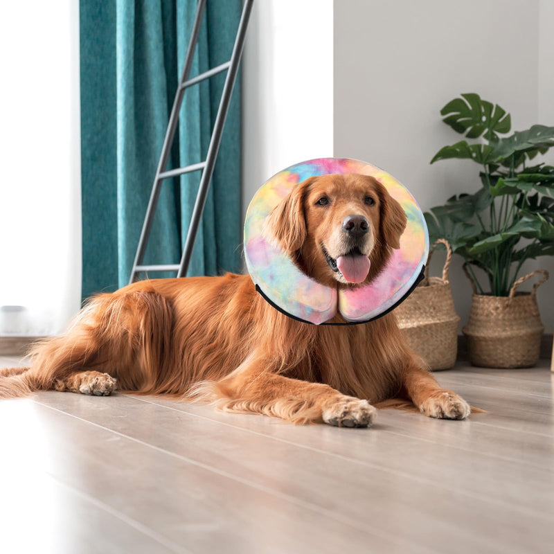 Dog Cone, Y-blue Dog Cone Collar Inflatable Dog Neck Collar Recovery E-Collar Alternative, Dog Donut Collar After Surgery for Dogs and Cats(Pink Blue, XL) Pink Blue - PawsPlanet Australia