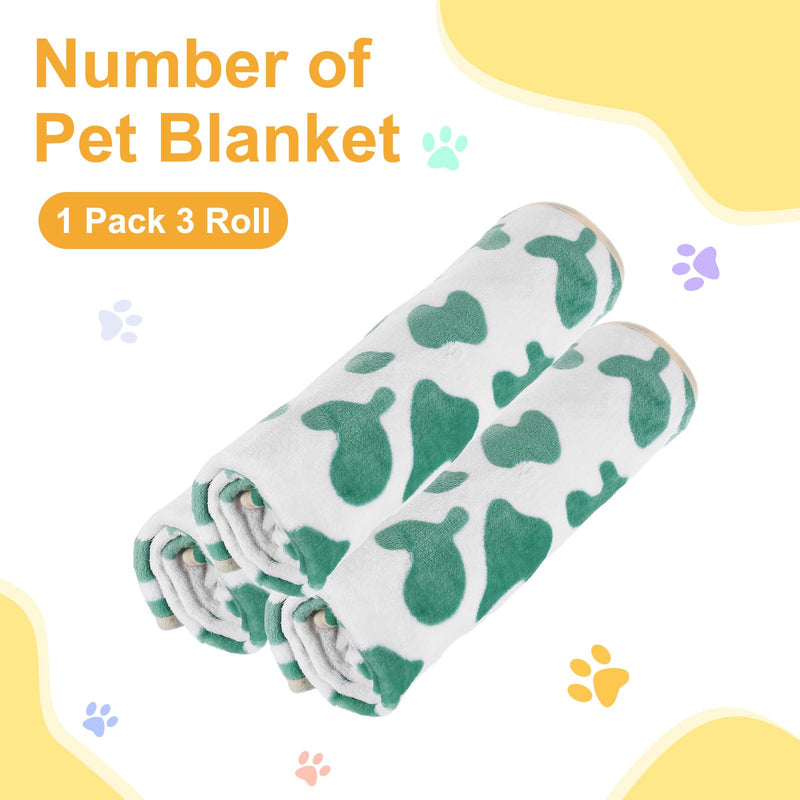 Pet Blanket, Medium Soft Fluffy Flannel Cow Printed Throw Blanket, Scratch Proof Furniture Protector Cover 30x42 Inches, (Blue, 1 Pack 3), Intended for Dog/Cat Blue - PawsPlanet Australia