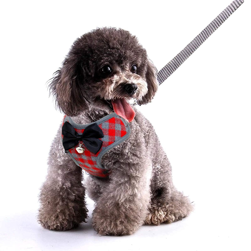 Rypet Small Dog Harness and Leash Set - No Pull Pet Harness with Soft Mesh Nylon Vest for Small Dogs and Cats Red L Large (15-25 lbs) - PawsPlanet Australia