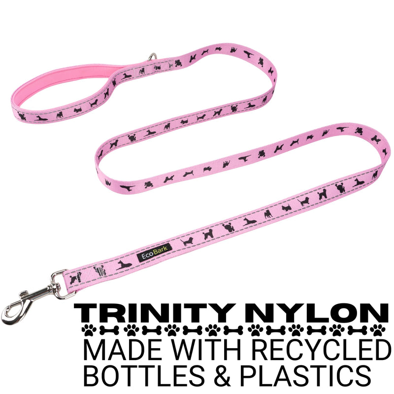 EcoBark Dog Leash - Soft & Reflective Comfort Training Leashes with Padded Handle - Safe, Strong, & for Small, Medium or Large Dogs (Baby Pink) 5 ft x 3/4 in - Narrow Width Baby Pink - PawsPlanet Australia